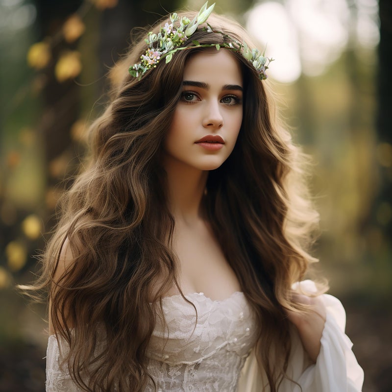 Vivivalue Vine Flower Crown Boho Flower Headband Hair Wreath Floral Headpiece Halo with Ribbon Wedding Party Festival Photos - Image 4